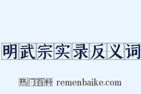 明武宗实录反义词是什么意思的图片